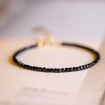 Black Spinel Bracelet 5mm Faceted Rondelle Beads