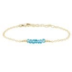 Blue Apatite Gemstone Faceted Bead Bar Bracelet semi precious gemstone bead bar bracelet Purple Tanzanite Bracelets 14k gold filled