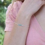 Blue Apatite Gemstone Faceted Bead Bar Bracelet Blue Apatite jewelry