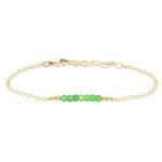 Chrysoprase Gemstone Faceted Bead Bar Bracelet 14k gold filled
