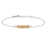 Citrine Bar Bracelet Citrine Gemstone Faceted Bead Bar Bracelet silver