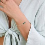 Green Emerald Gemstone Faceted Bead Bar Bracelet Green Emerald jewelry thegreencrystal