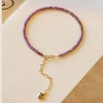 Raw Purple Mica bracelet Dainty gemstone bracelet