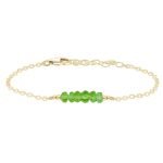Peridot Gemstone Faceted Bead Bar Bracelet Peridot jewelry 14k gold filled