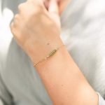 Peridot Gemstone Faceted Bead Bar Bracelet Peridot jewelry