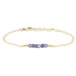 Purple Tanzanite Gemstone Faceted Bead Bar Bracelet 14k gold filled
