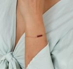 Natural Ruby Rondelles on Delicate Chain Bracelet