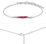 ruby beaded bar bracelet real genuine crystal bead bracelet