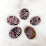 Rhodonite worry stone for anxiety