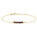 Tiger's Eye Gemstone Faceted Bead Bar Bracelet 14k gold filled