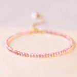 Dainty Strawberry Quartz Bracelet Minimalist bracelet