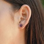 Dainty Amethyst Raw Stone Earrings