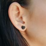 Dainty Black Tourmaline Raw Stone Earrings