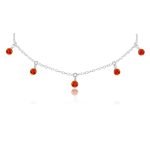 Carnelian Bead Drop Necklace adjustable carnelian crystal necklace