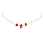 Carnelian Beaded Chain Choker Necklace