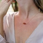 Carnelian Chip Bead Bar Necklace