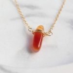 Carnelian Drop Pendant Necklace