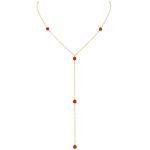 adjustable carnelian crystal necklace 16k gold