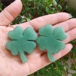 Green Aventurine Four-leaf Clover Hand Carved Crystal Carving