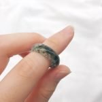 agate moss band ring