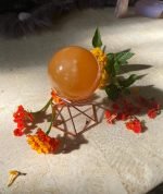 Orange Calcite Crystal Sphere