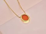oval carnelian crystal necklace