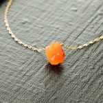 raw carnelian crystal necklace gold filled