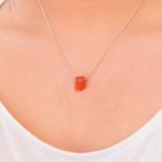 raw carnelian necklace silver