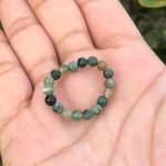 Stretchy Moss Agate Ring