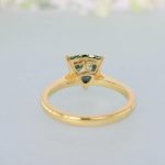 back side of Triangle Cut Moss Agate Ring