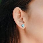 Dainty Turquoise Raw Stone Earrings thegreencrystal