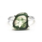 Uncut Moss Agate Ring