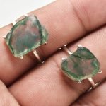 Uncut Moss Agate Ring thegreencrystal
