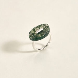 Uncut Moss Agate Ring
