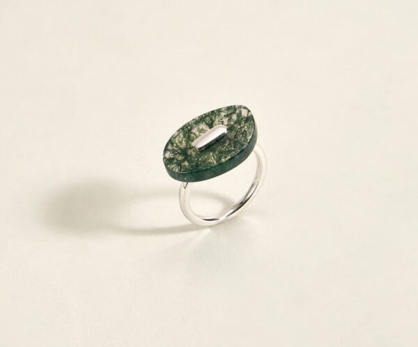 Uncut Moss Agate Ring