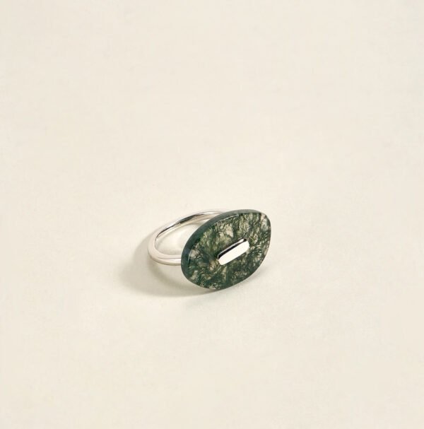moss agate silver ring oval moss agate silver ring