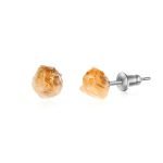 Yellow Citrine Raw Crystal Stud Earrings