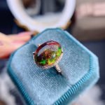 oval black fire opal ring thegreencrystal