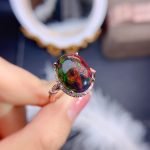 silver black fire opal ring thegreencrystal
