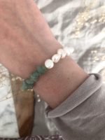 fashion Aventurine Splinter Gemstone Bracelet with Freshwater Pearls