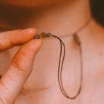 minimalist style cord Carnelian necklace