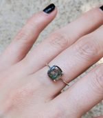 Square Moss Agate Ring