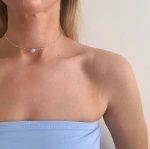 Blue lace agate silver necklace