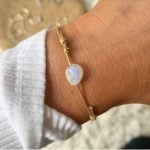 Adjustable Rainbow Moonstone Gemstone Bracelet
