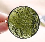 the back of moldavite necklace