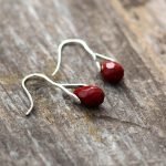 silver Red Jasper crystal Drop Earrings thegreencrystal
