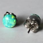 beautiful 6mm Green Opal Stud earrings