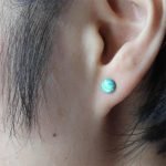real 6mm Green Opal Stud earrings