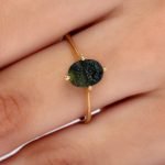 14k gold filled moldavite ring