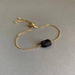 adjustable raw black tourmaline bracelet